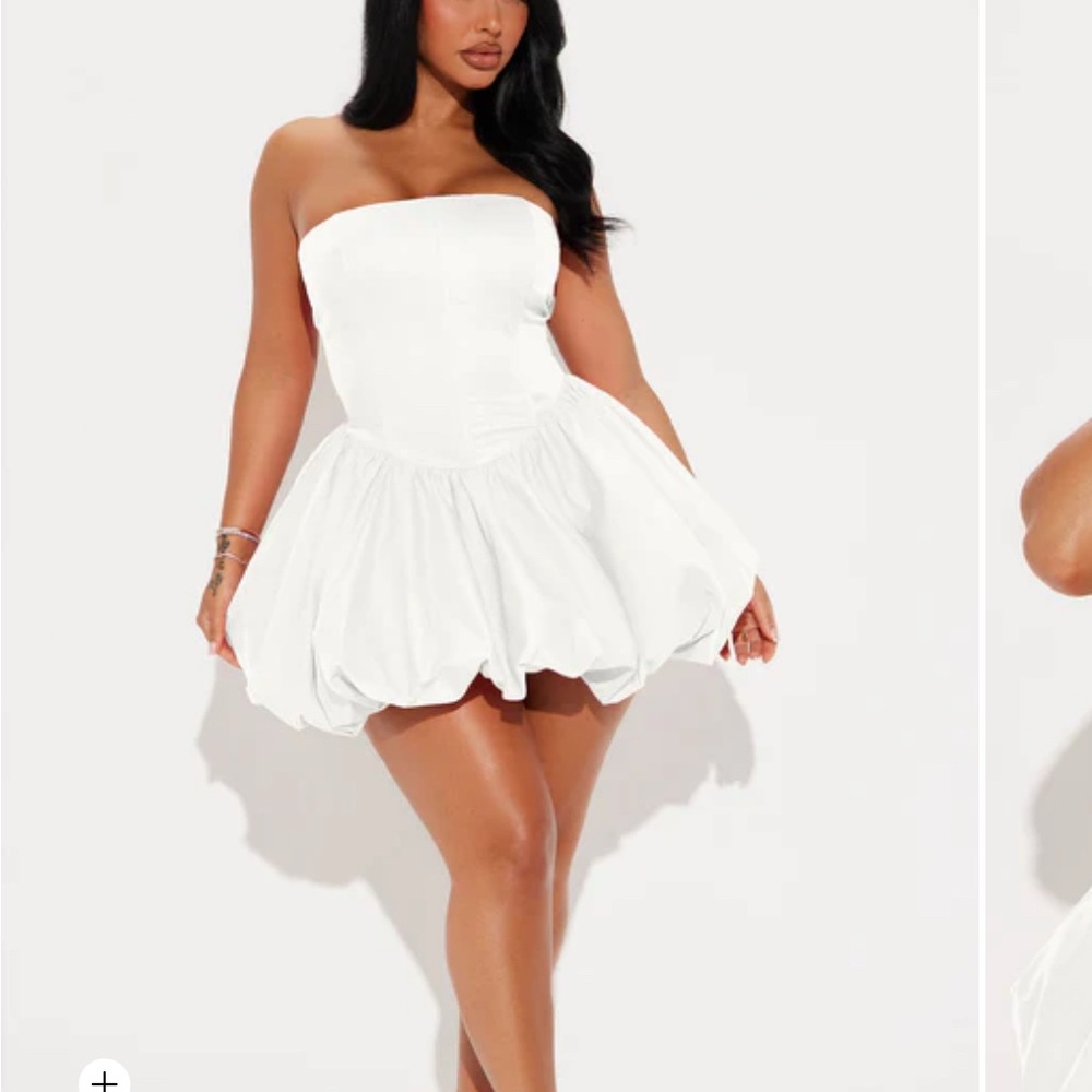 Fashion Nova Strapless White Dress